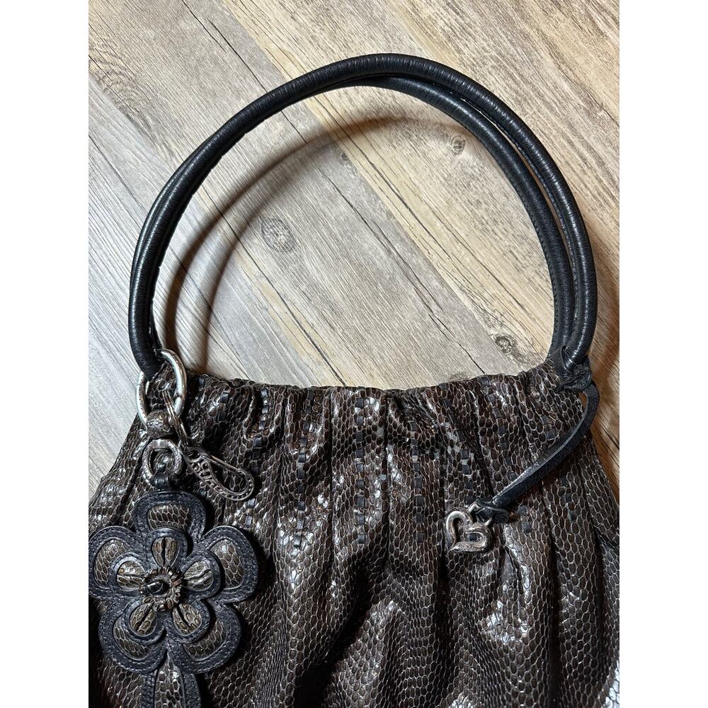Brighton Breelan Python Snake Embossed Leather Ha… - image 3